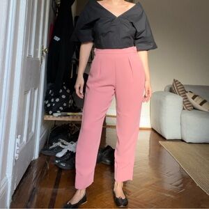 Rachel Comey Rose-Pink High-Waist Trousers